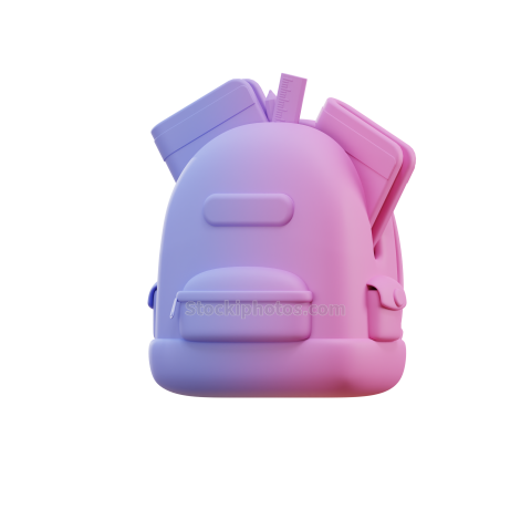 School Education Learning 3d Icon Gradient School Bag