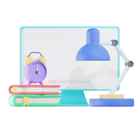 3d Educational and School Icon Illustration Desktop