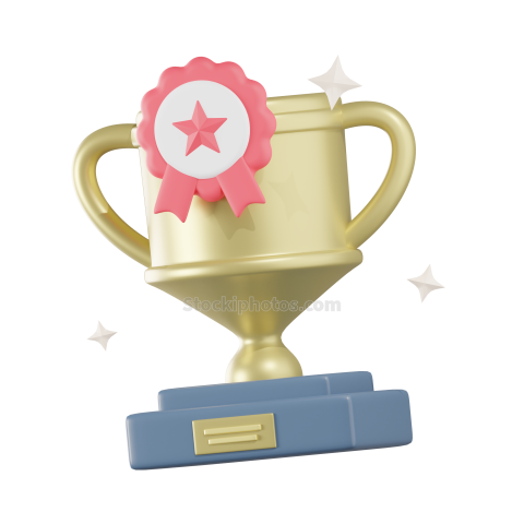 3d Educational and School Icon Illustration Trophy