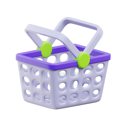 E COMMERCE 3D Illustration Icon Shopping Basket 2