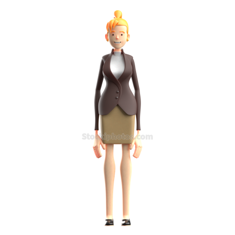 3d Female character Pose Business Woman Marketing Illustration (1)