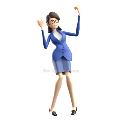 3d Female character Pose Business Woman Marketing Illustration (75)