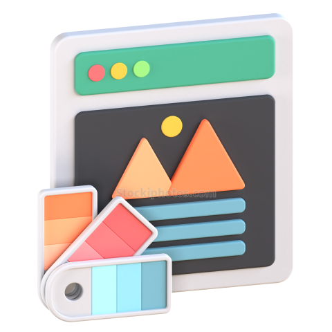 3D Website Application Design Illustration Icon Color Palette