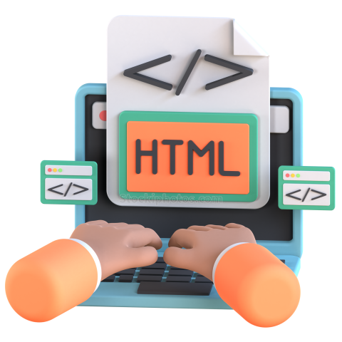 3D Website Application Design Illustration Icon Markup Language (HTML)