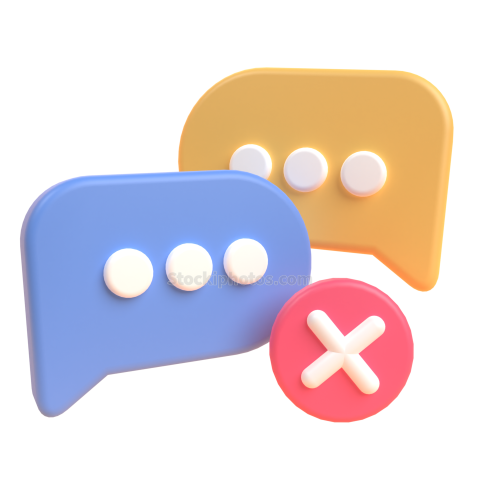 Empty State UI UX 3D Icon No Chat Front