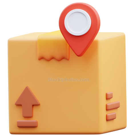 Ecommerce Delivery and Logistic Service 3D Illustration pin location delivery