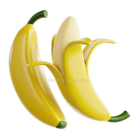 3D Fruit Icon Illustration Banana