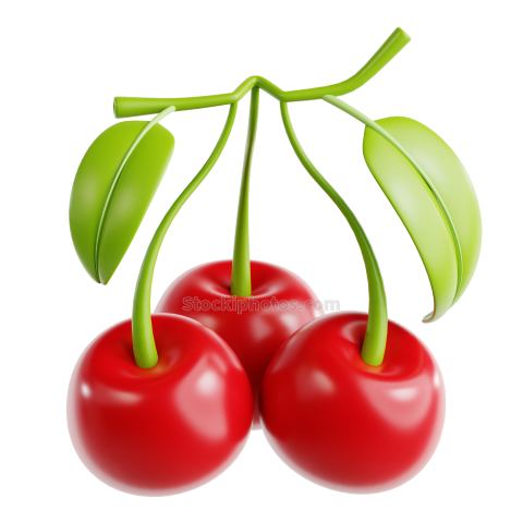 3D Fruit Icon Illustration Cherry