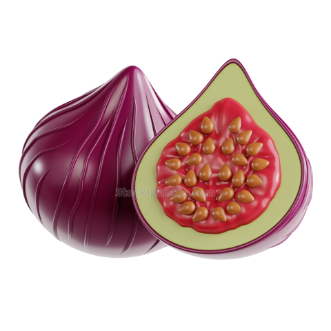 3D Fruit Icon Illustration Fig