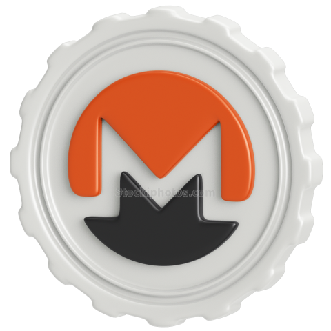 3D Crypto Currency Finance Coin Illustration monero