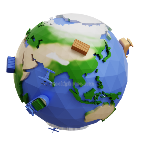 3d Ecommerce Delivery Service Icon Illustration earth3