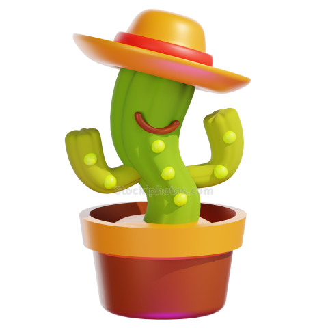 Kid's Toy 3D Illustration TALKING CACTUS