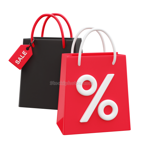 3D Back Friday Sale Offer Illustration Icon shopping bag