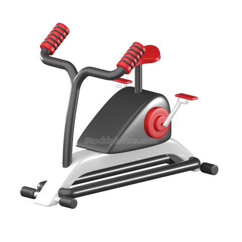 3D Gym Workout and Fitness Equipment Illustration Cycling