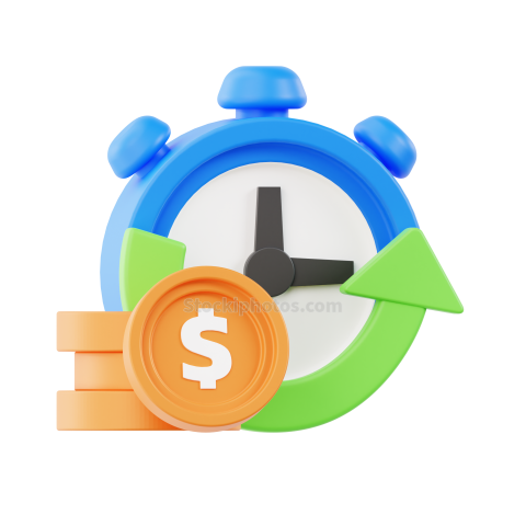 3d Work Productivity and Time Management Stopwatch