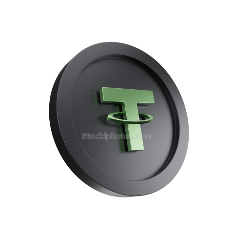 3D Crypto Coin Logo Icon Illustration Tether (USDT) 02