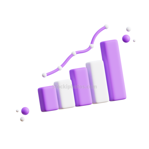 3D Business and Finance Icon Illustration Light Purple Analytics