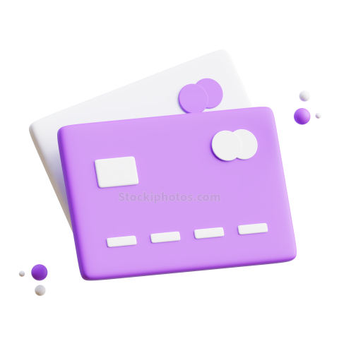 3D Business and Finance Icon Illustration Light Purple Credit Card