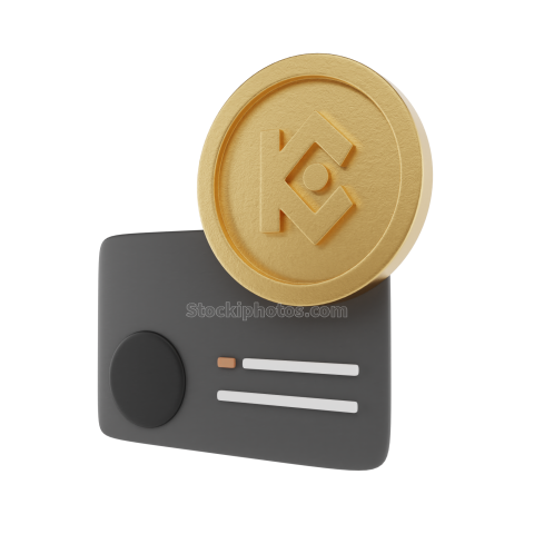 3D Crypto Currency Finance Illustration Credit Card 3