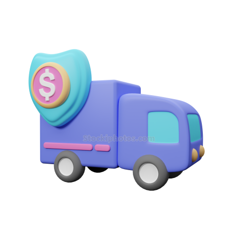 3D Finance and Money Illustration Icon Bank Car