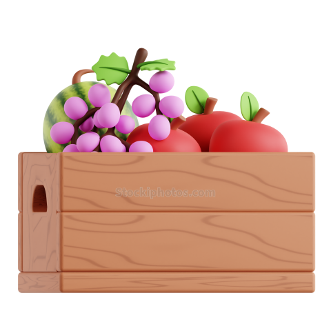 3D Farm Gardening Icon Illustration fruits