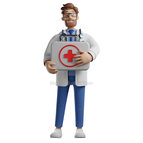 3D Male Character Medical Doctor Poses Illustration (4)