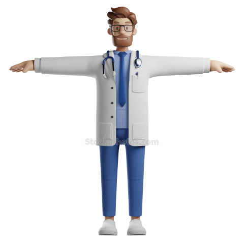 3D Male Character Medical Doctor Poses Illustration (16)