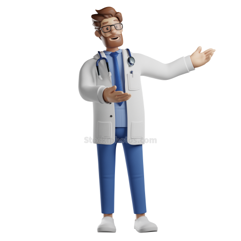 3D Male Character Medical Doctor Poses Illustration (23)