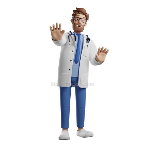 3D Male Character Medical Doctor Poses Illustration (37)