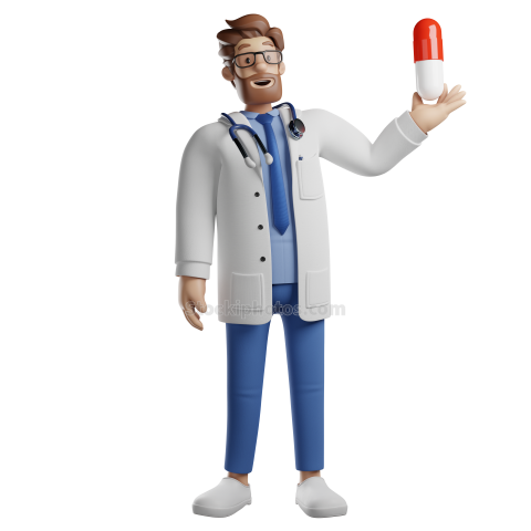 3D Male Character Medical Doctor Poses Illustration (43)