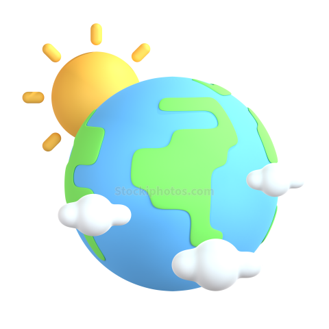 3D Nature and Environment Illustration Icon Earth