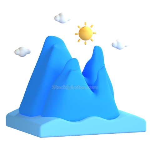 3D Nature and Environment Illustration Icon Iceberg