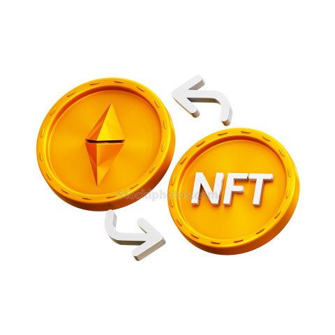 3D BlockChain Technology Illustration NFT Converstion