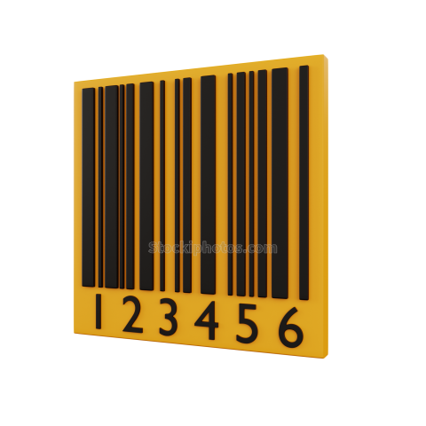 3D Ecommerce and Sales Illustration Barcode 03