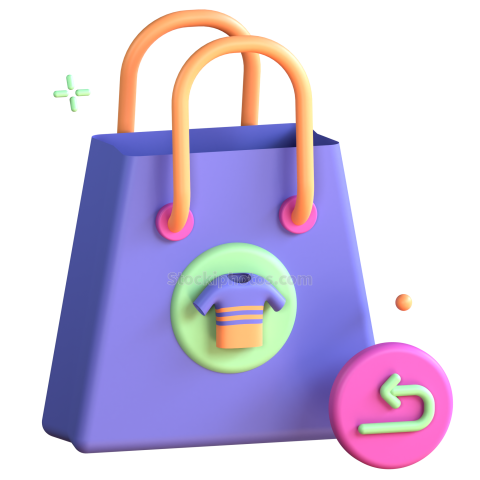 3D Ecommerce Shopping and Sales Illustration Return Product