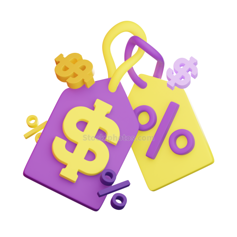 3D Ecommerce Shopping Icon Illustration cust tag