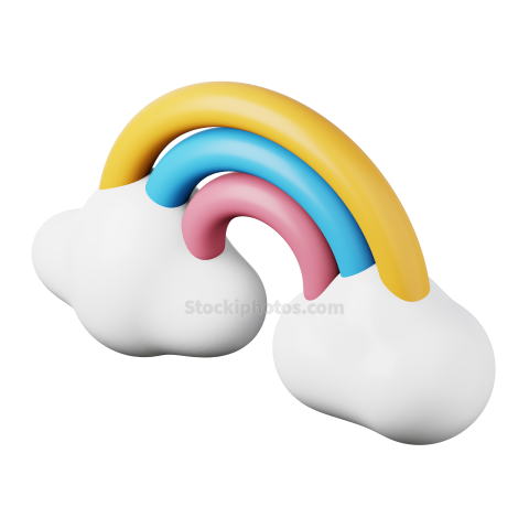 3D Nature and Weather Illustration Rainbow 3