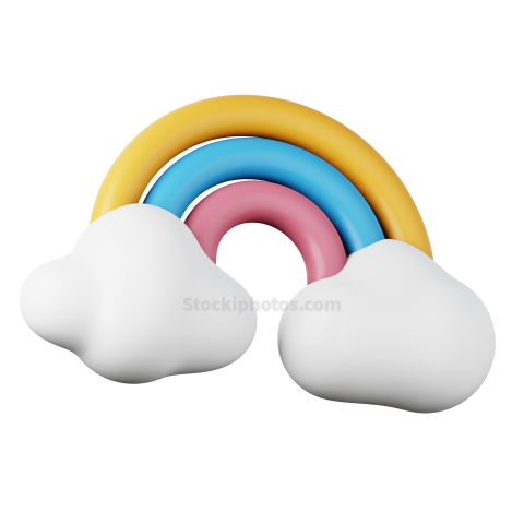 3D Nature and Weather Illustration Rainbow 4