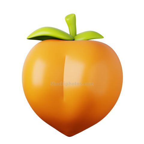 3D Fruit Food Illustration Icon Peach 1