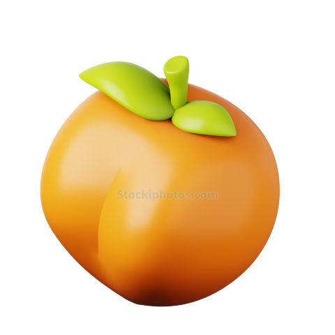 3D Fruit Food Illustration Icon Peach 3