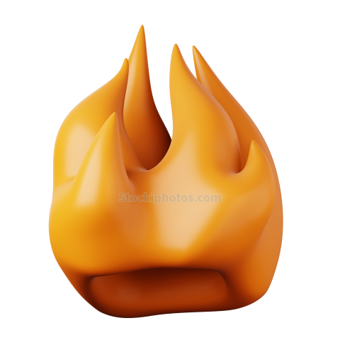 3D Illustration Icon for Flame 4