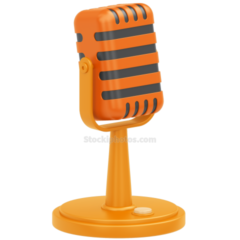 3D Movie Cinema and Film Illustration Icon Vintage microphone