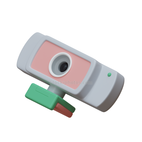 3D Gaming Icon Illustration Webcam white