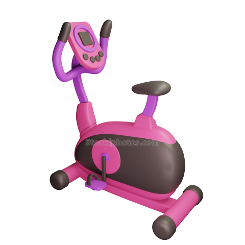 3D Gym Workout and Fitness Illustration Bicycle Static