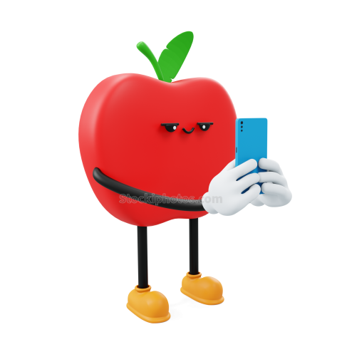 3D Social Media Emoji Character Illustration Apple 08