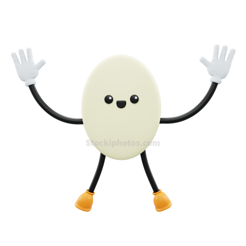 3D Social Media Emoji Character Illustration Egg