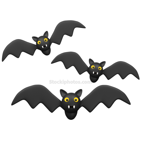 3D Halloween Holiday Celebration Illustration bats