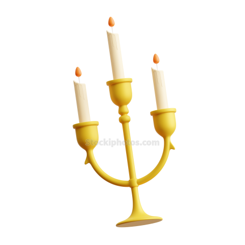 3D Halloween Holiday Celebration Illustration Candleabra 1