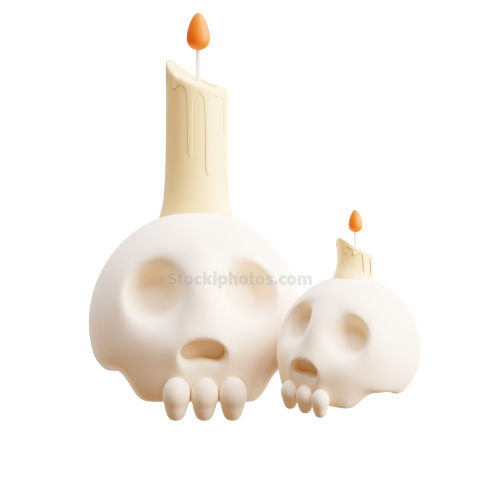 3D Halloween Holiday Celebration Illustration Candles 3