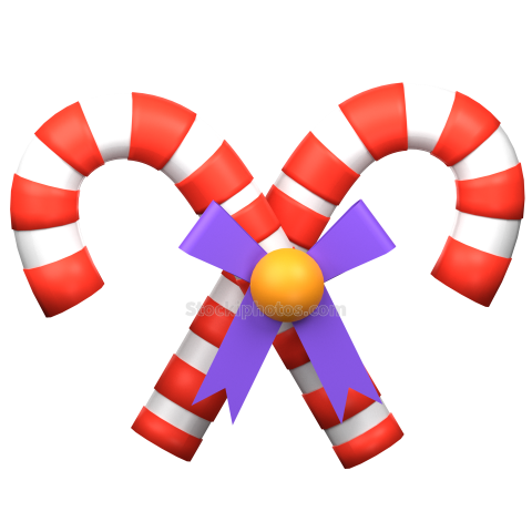 3D Halloween Holiday Celebration Illustration candy cane